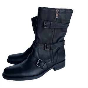 J Crew Combat Buckle leather boots Size 7,5